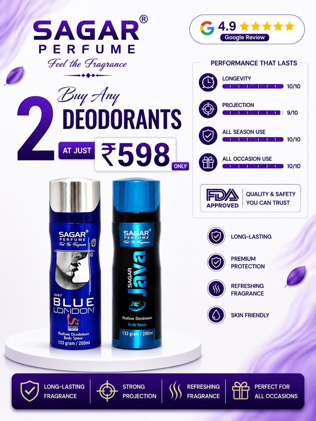 2 Pcs Deodorant Combo