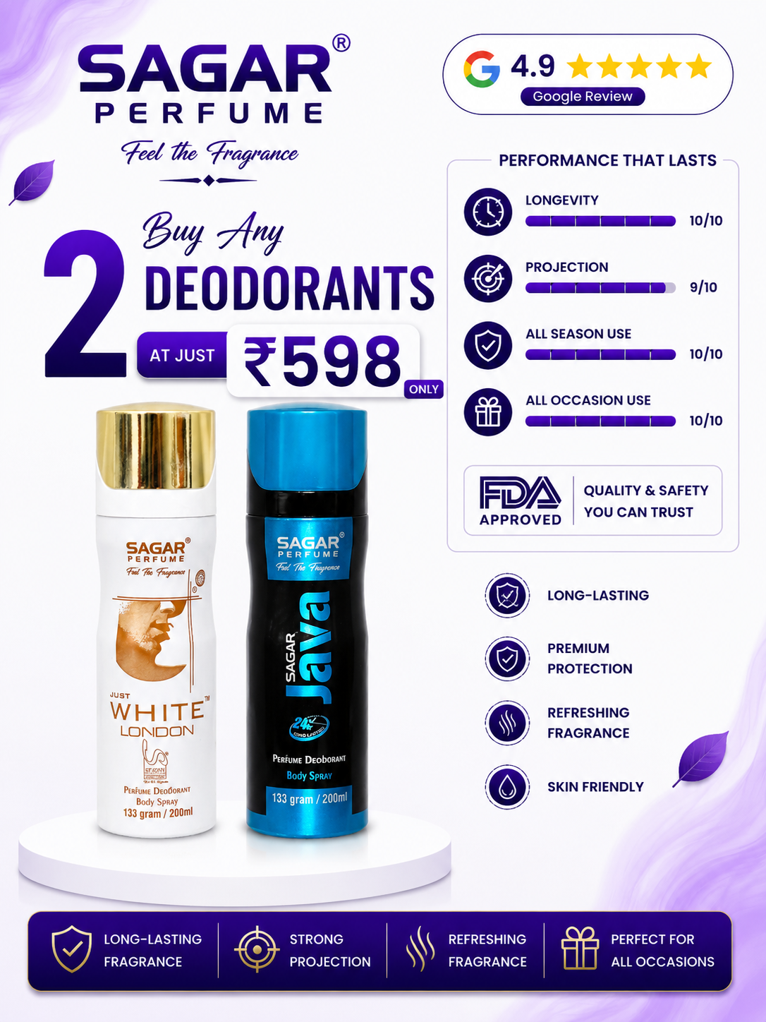 2 Pcs Deodorant Combo