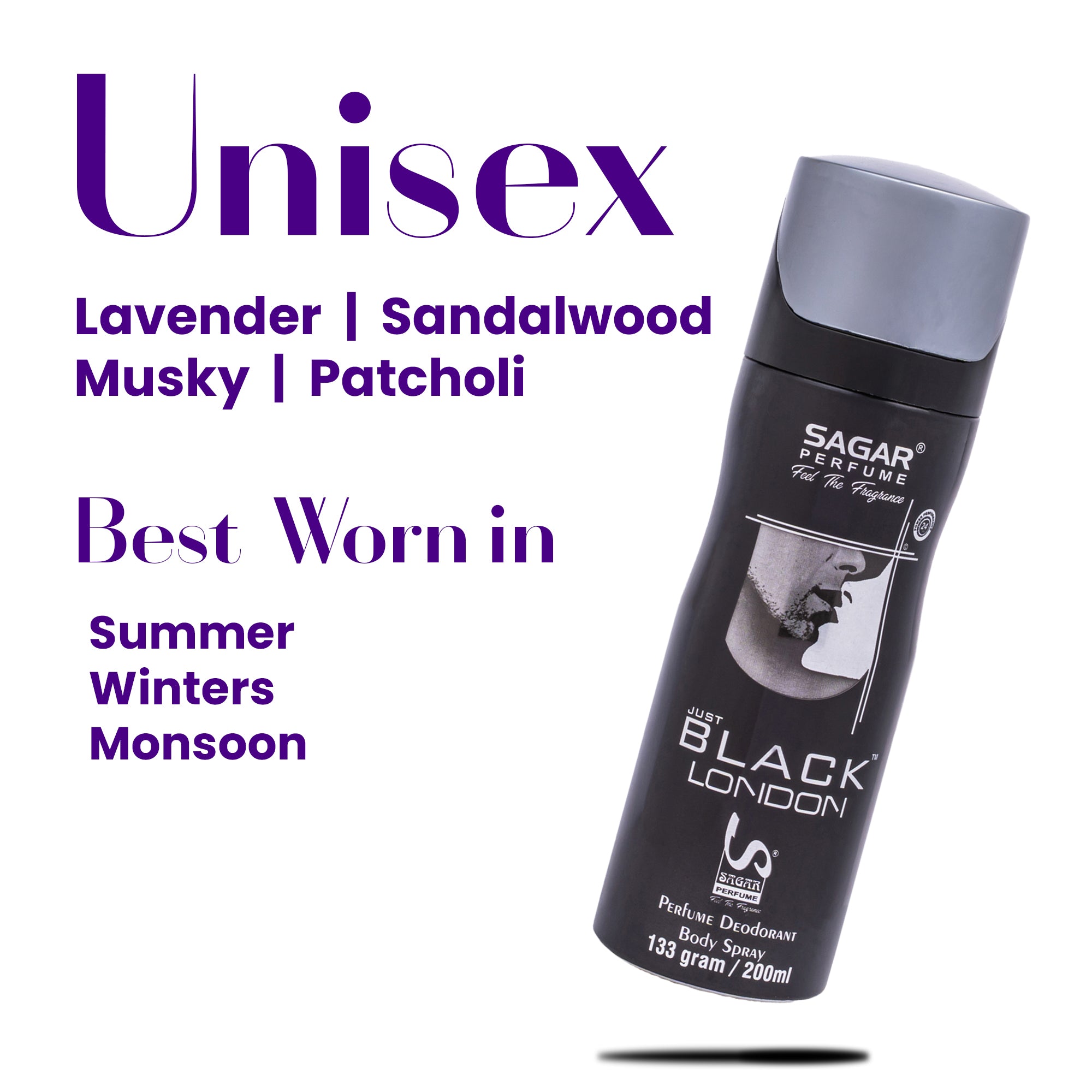 Just Black London Deodorant - 200ml