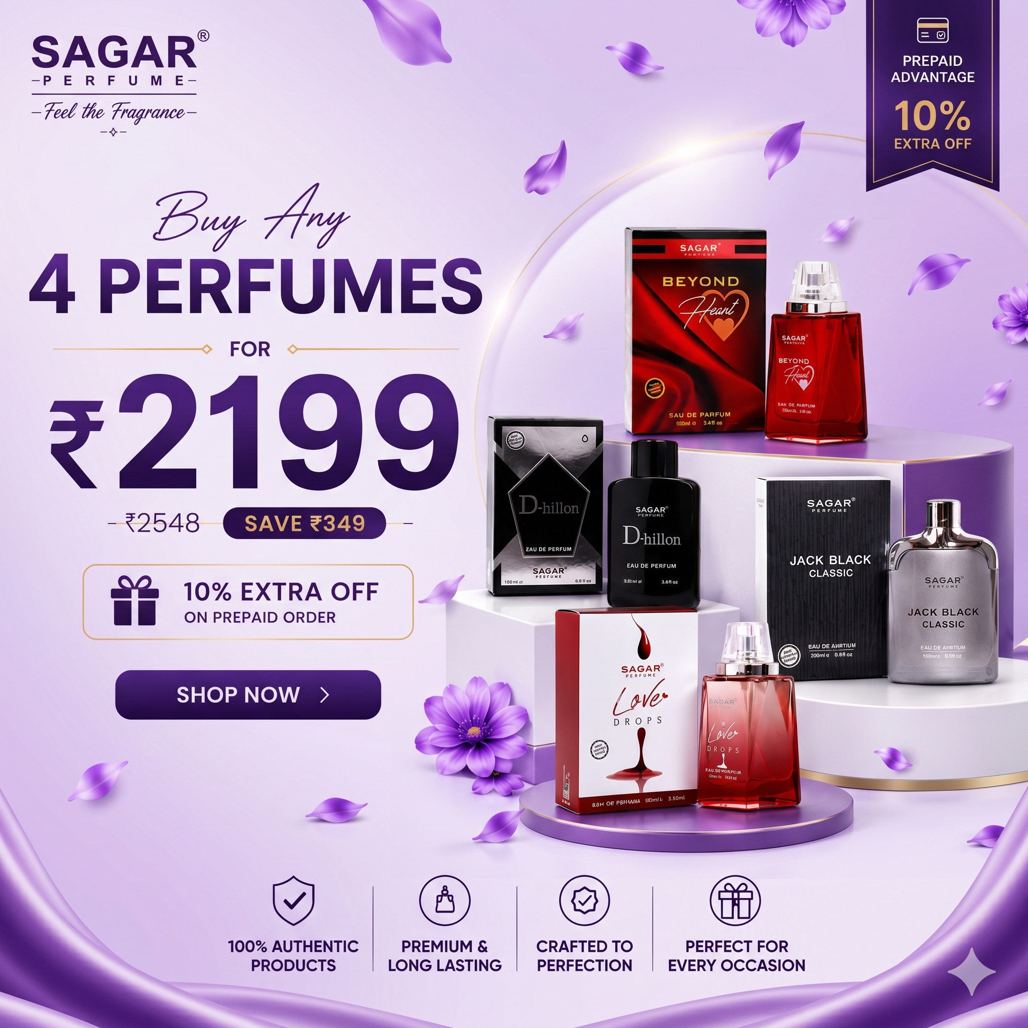 Buy Any 4 Perfume for 2199