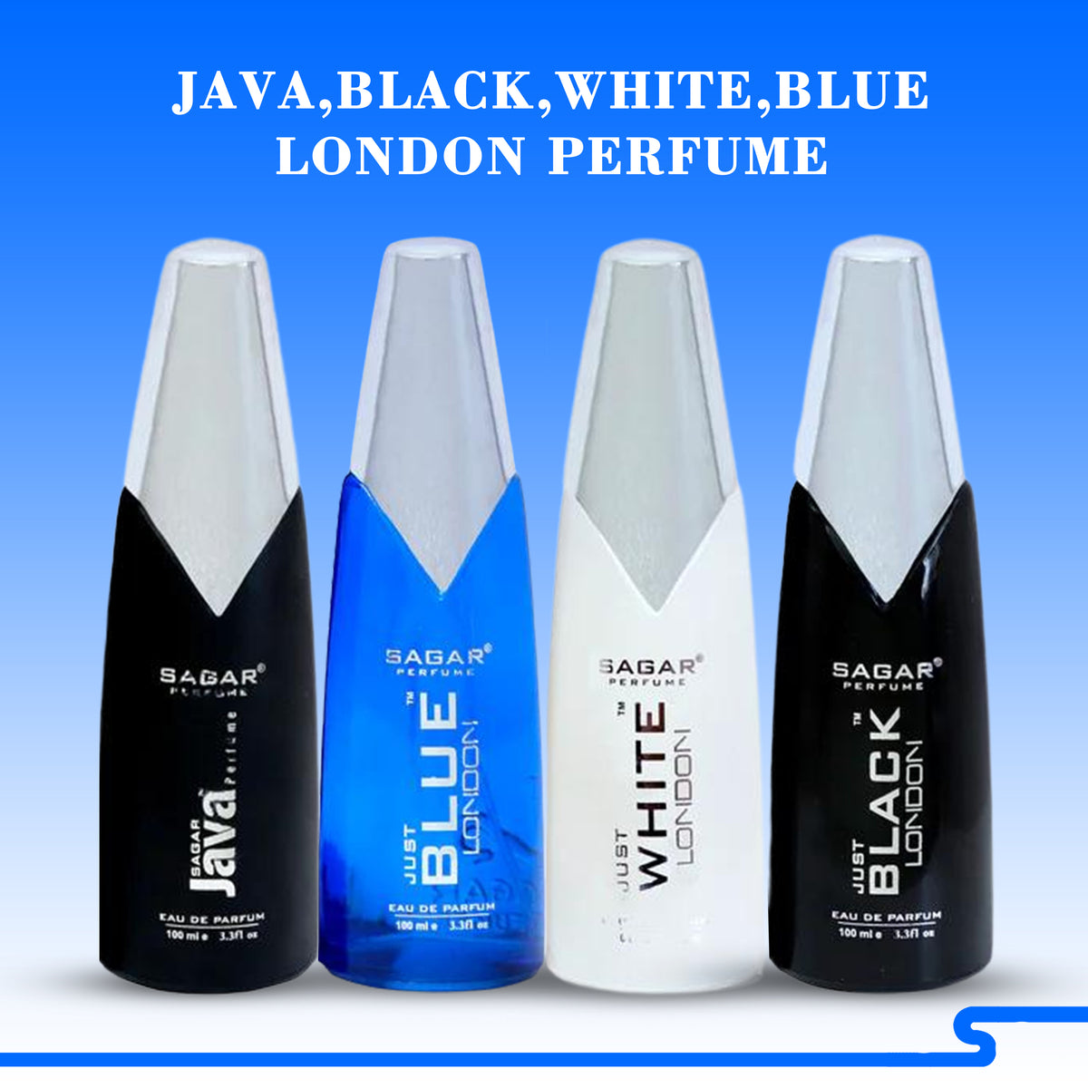 Java Blue Cologne 100 ML WHITE LONDON & BLACK LONDON & BLUE LONDON & SAGAR JAVA 4 PCS PE ...