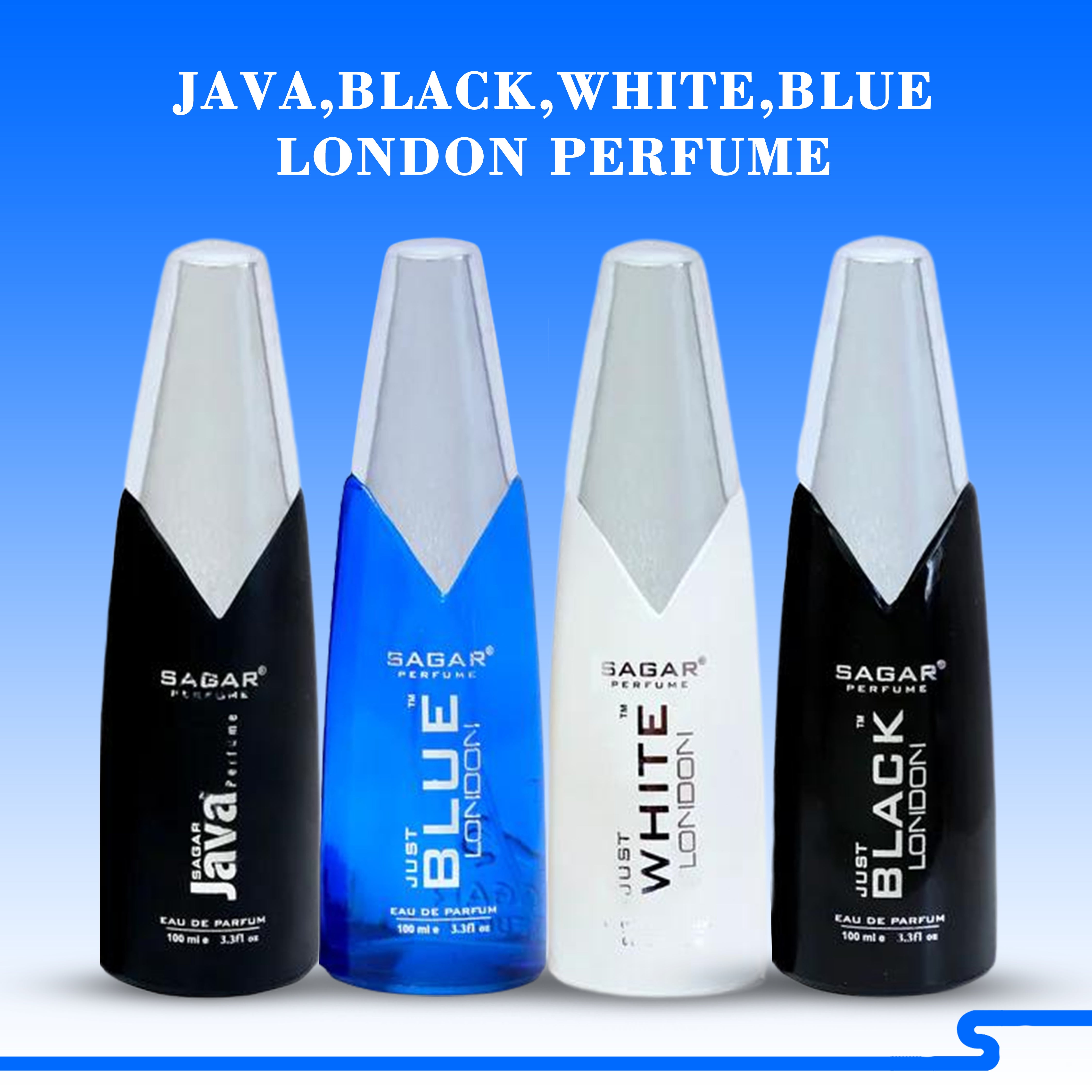 100 ML WHITE LONDON & BLACK LONDON & BLUE LONDON & SAGAR JAVA 4 PCS PERFUME COMBO